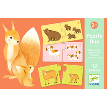 Load image into Gallery viewer, Djeco Puzzle Duo - Baby Animals - NEW!