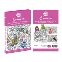 Load image into Gallery viewer, Unicorns & Fairies Colour-In Tablecloth / Giant Poster - BEST SELLER
