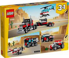 Load image into Gallery viewer, LEGO® Creator 3 in 1 Flatbed Truck with Helicopter 31146
