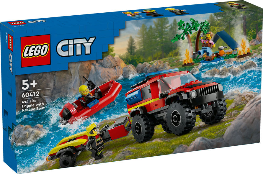 LEGO® City 4x4 Fire Engine with Rescue Boat 60412