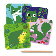 Load image into Gallery viewer, Djeco Scratch Cards for Little Ones - Country Creatures
