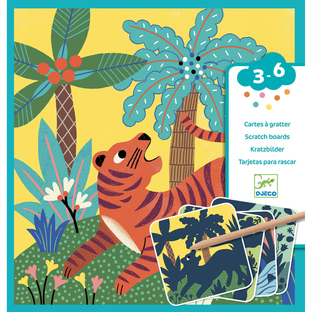 Djeco Scratch Cards for Little Ones - Big Animals