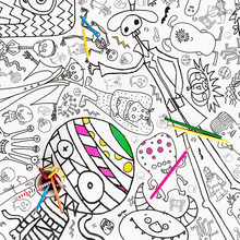 Load image into Gallery viewer, Monsters and Ghosts Colour-In Tablecloth / Giant Poster - NEW!
