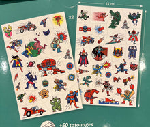 Load image into Gallery viewer, Djeco Tattoos- Heroes Vs Villains
