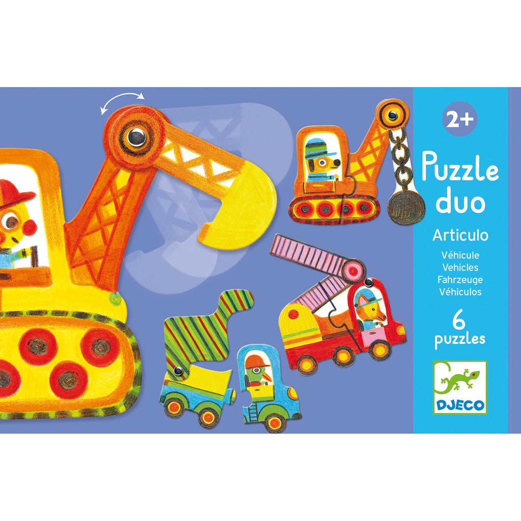Djeco Puzzle Duo - Vehicles