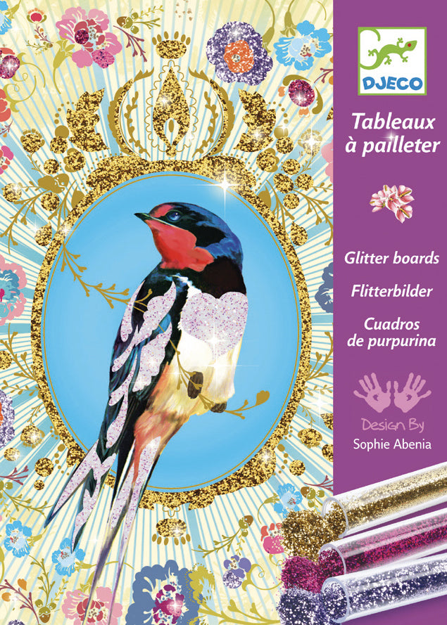 Djeco Glitter Boards - Glitter Birds - BEST SELLER