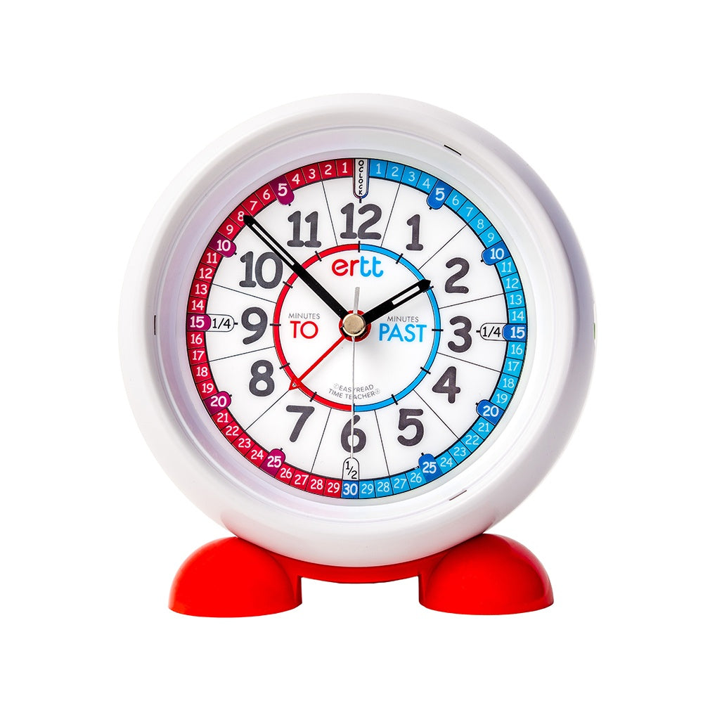 Easy Read Time Teacher Alarm Clock - Red & Blue