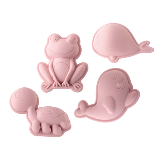 Scrunch Frog Sand Moulds Set - Old Rose