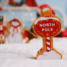 Load image into Gallery viewer, Natural Red and White North Pole Sign
