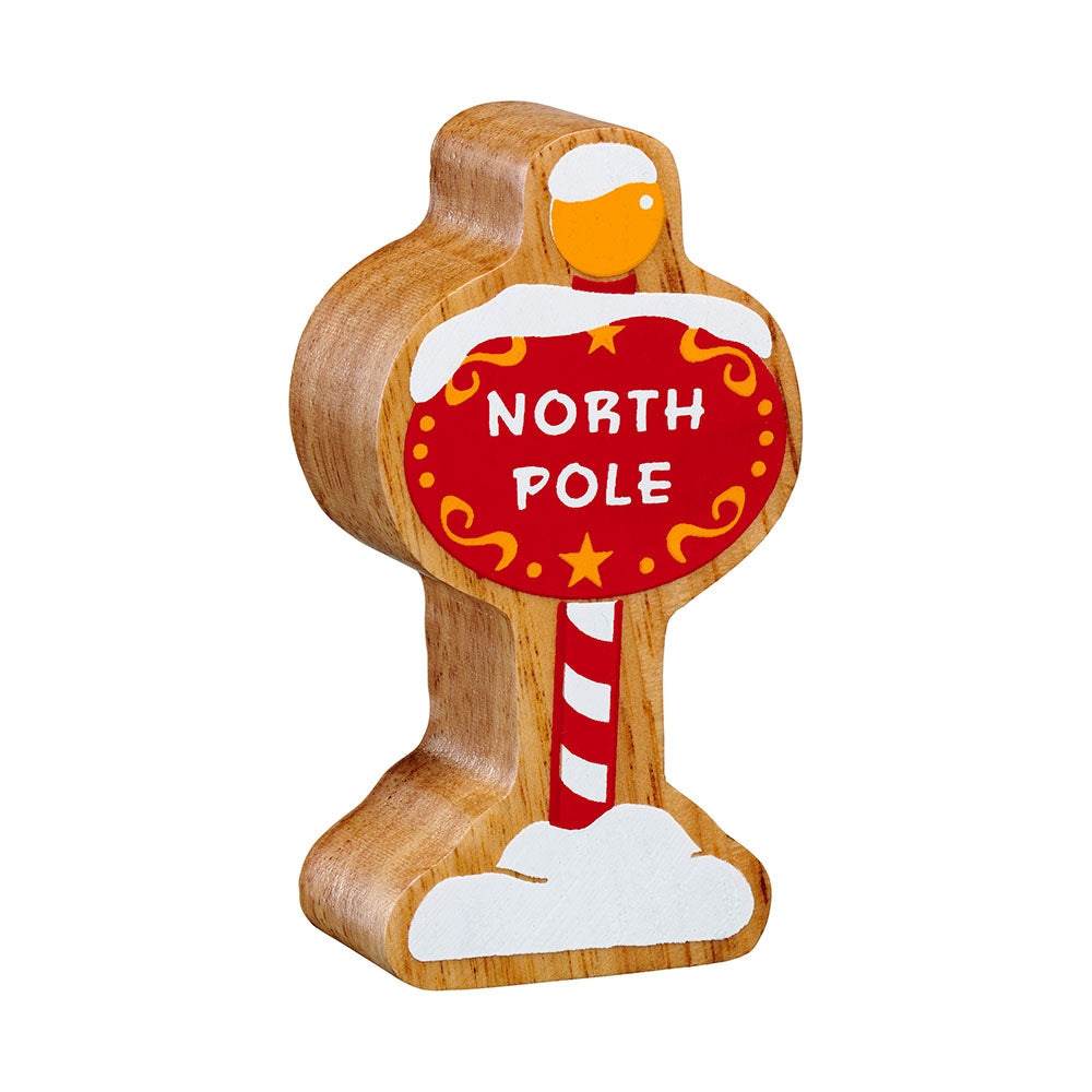 Natural Red and White North Pole Sign