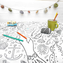 Load image into Gallery viewer, Seaside Colour-In Tablecloth / Giant Poster
