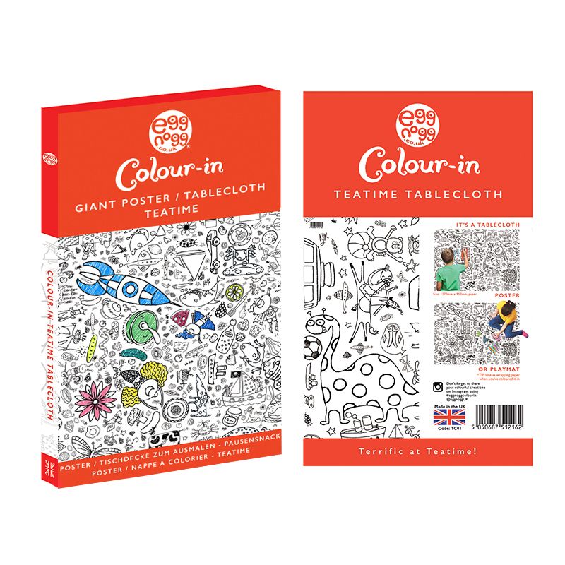 Tea Time Colour-In Tablecloth / Giant Poster - BEST SELLER