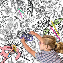 Load image into Gallery viewer, Unicorns &amp; Fairies Colour-In Tablecloth / Giant Poster - BEST SELLER

