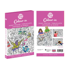 Load image into Gallery viewer, Unicorns &amp; Fairies Colour-In Tablecloth / Giant Poster - BEST SELLER
